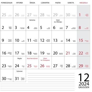 Kalendarz na 2024 rok